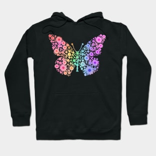 Rainbow Flower Spring Butterfly Silhouette Hoodie